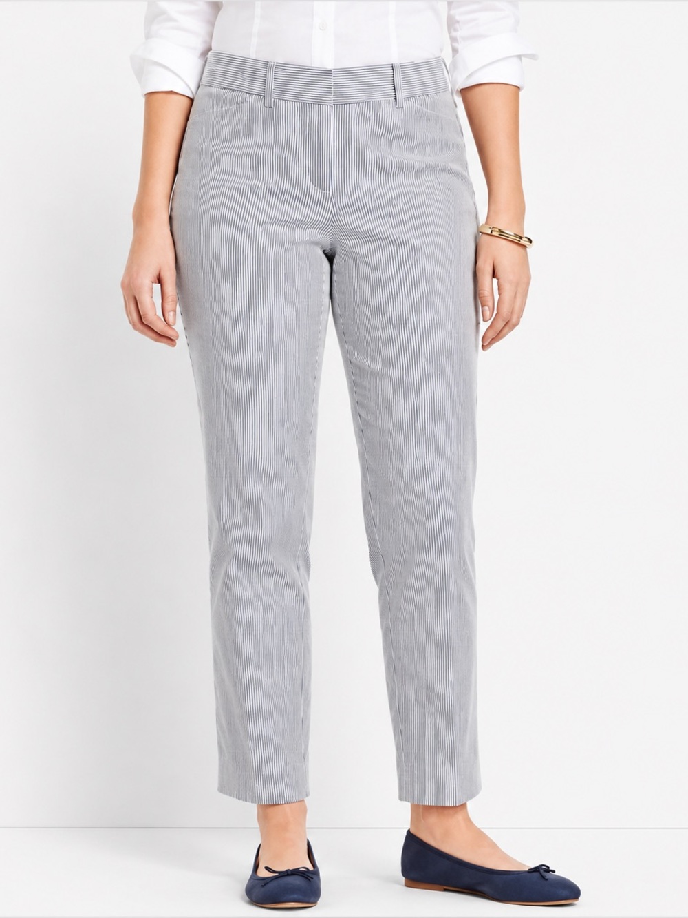 Talbots Curvy‎ Fit Striped Cropped Pants NWT